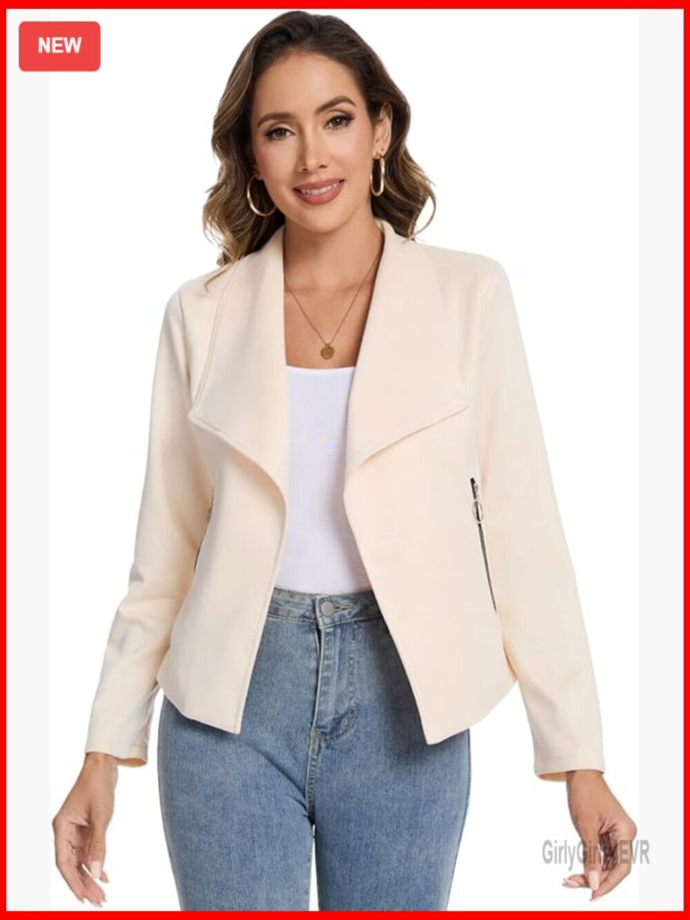 Faux Suede Cropped Jacket Open Front Long Sleeve Coat Fall Fashion